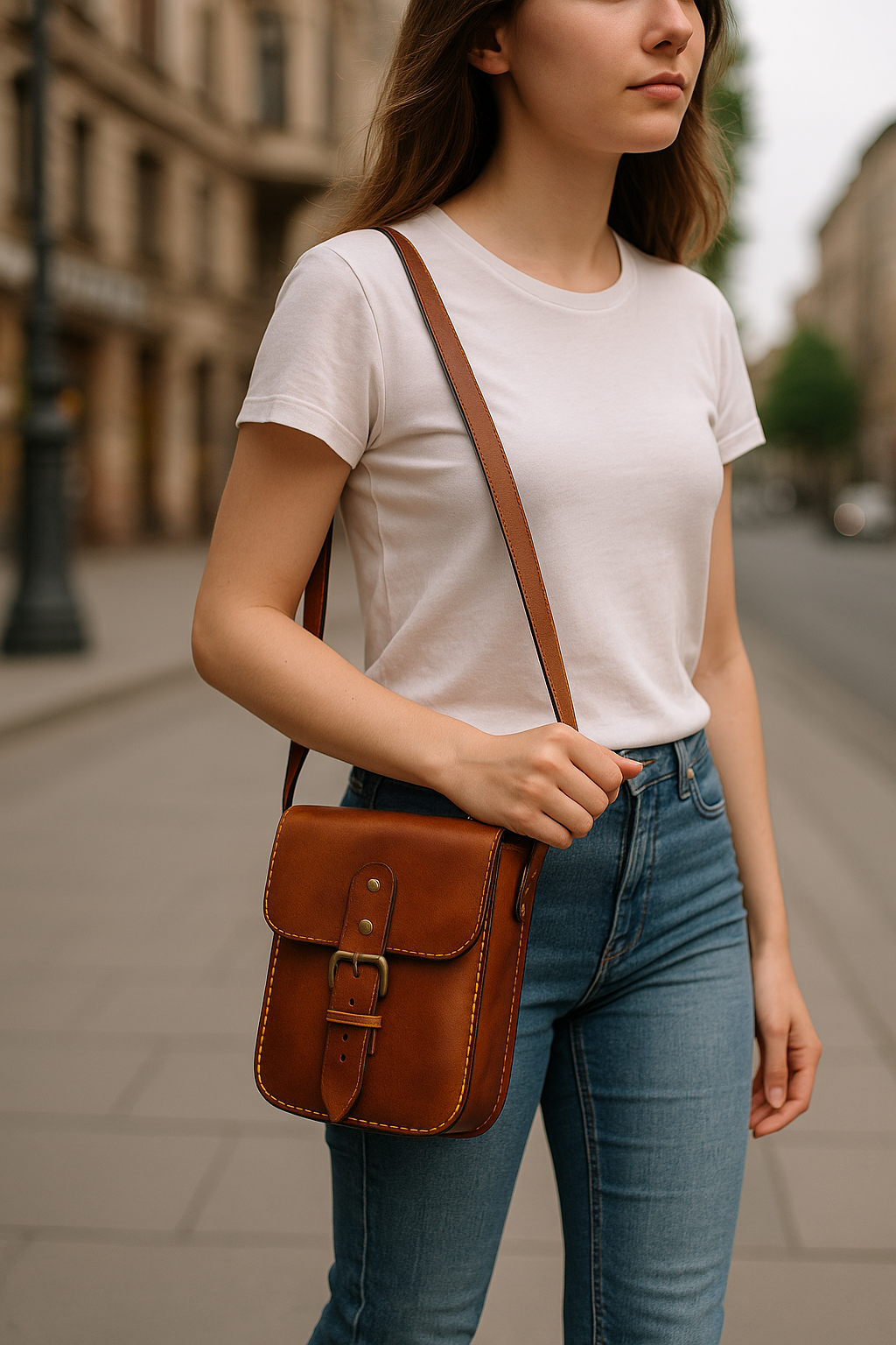 Unisex Leather Belt Pouch Cum Sling Bag