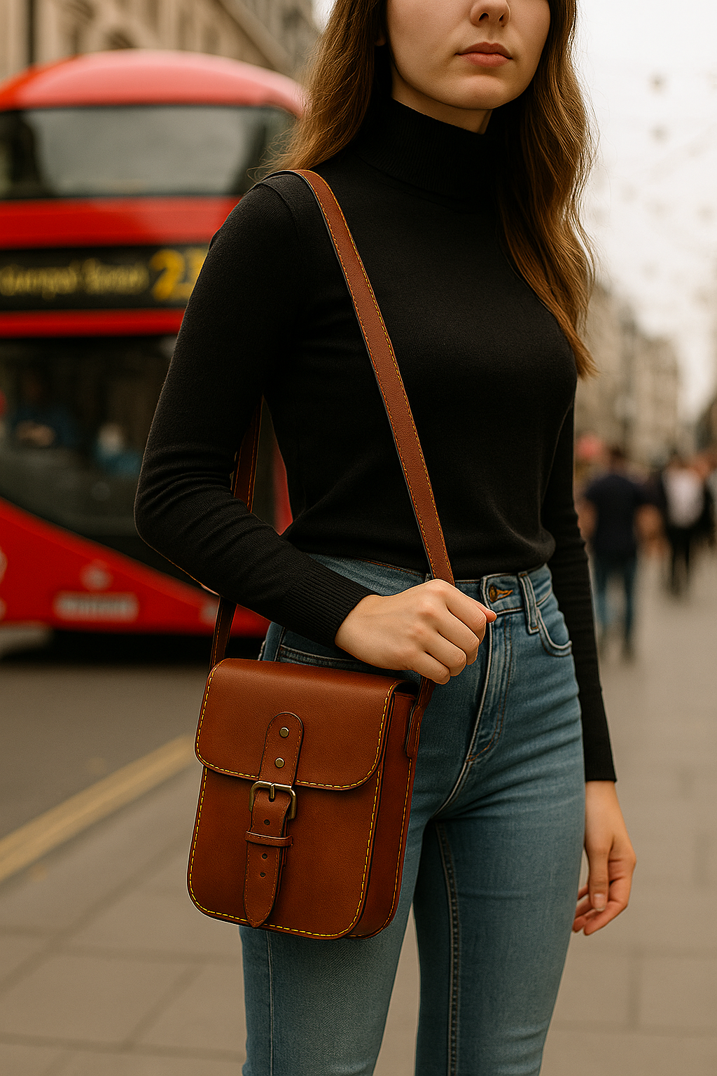 Unisex Leather Belt Pouch Cum Sling Bag