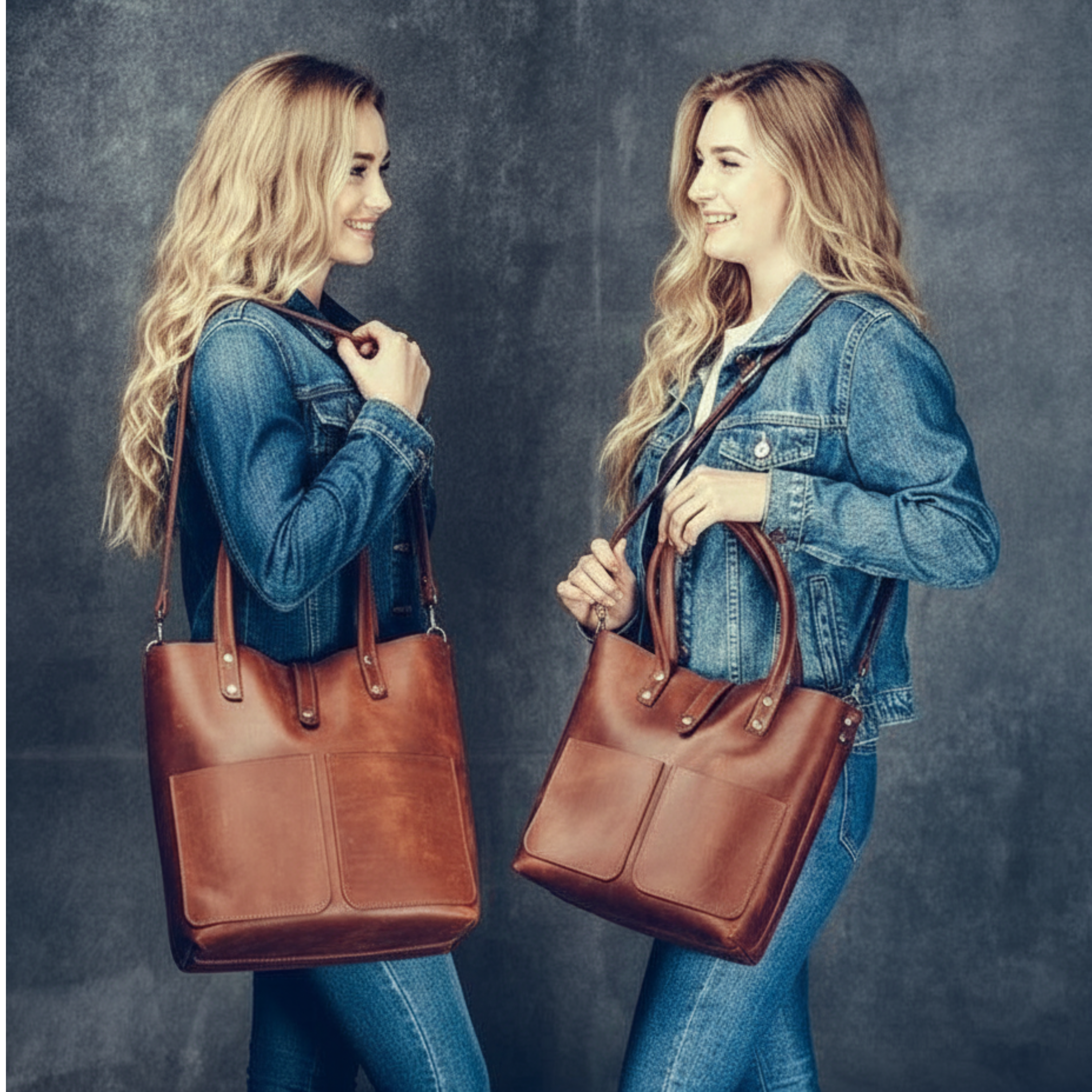 VT LEATHER TOTE FOR WOMEN