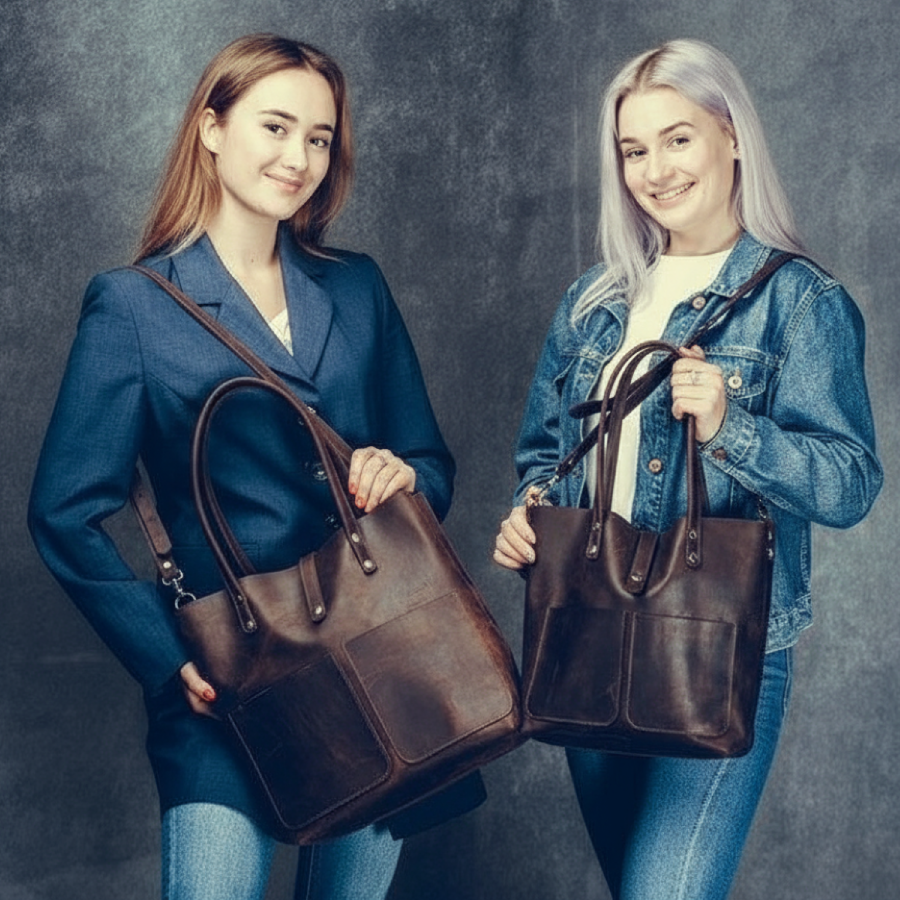 VT LEATHER TOTE FOR WOMEN